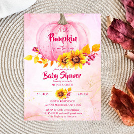 Invitación Pequeña calabaza chica rosa ducha de bebé