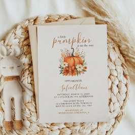 Invitación Pequeña Calabaza Cuta Cae El Otoño Baby Shower