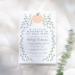 Invitación Pequeña Calabaza Cute Rústica Mano Dibujada en Bab