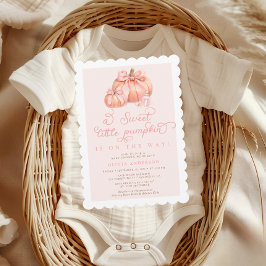 Invitación Pequeña calabaza de color rosa Baby Shower