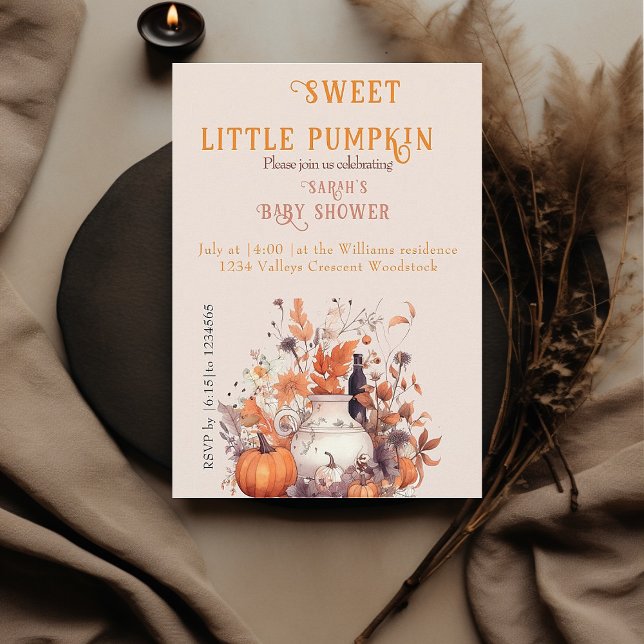 Invitación Pequeña calabaza dulce Ducha bebé (Subido por el creador)