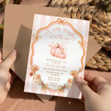 Pequeña Calabaza Elegante Bow Floral Baby Shower