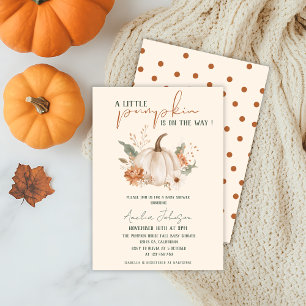 Invitación Pequeña Calabaza en camino a la Baby Shower otoño