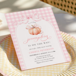 Invitación Pequeña Calabaza en Camino Arco Rosa Baby Shower