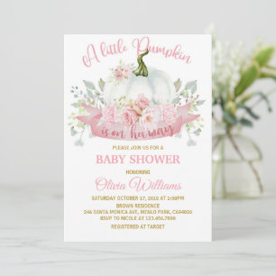 Invitación Pequeña calabaza en el Baby Shower de la manera en