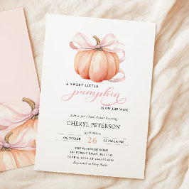 Invitación Pequeña calabaza en el Baby Shower de la manera en
