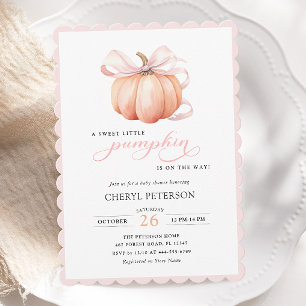 Invitación Pequeña calabaza en el Baby Shower de la manera en