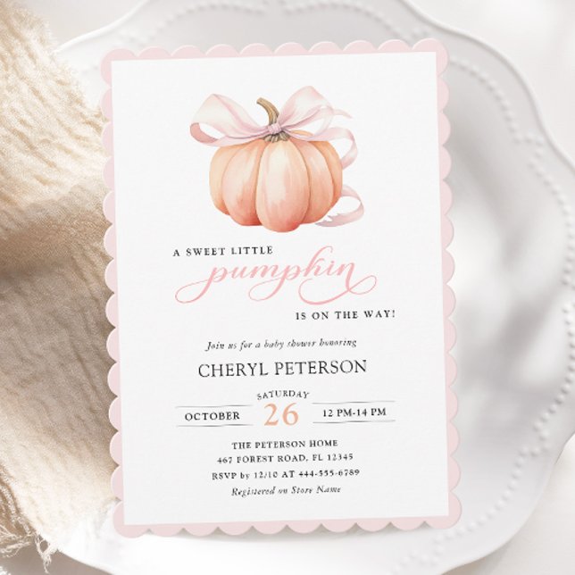 Invitación Pequeña calabaza en el Baby Shower de la manera en (Subido por el creador)