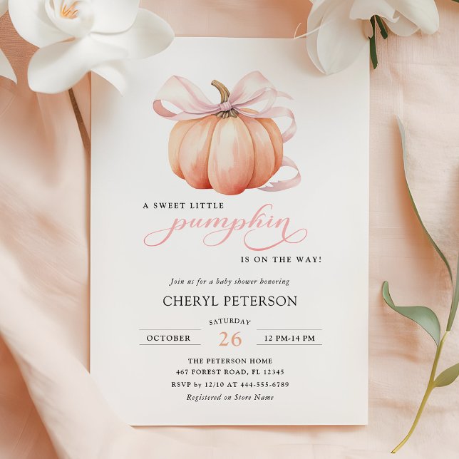 Invitación Pequeña calabaza en el Baby Shower de la manera en (Subido por el creador)