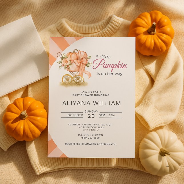 Invitación Pequeña calabaza en el Baby Shower de la manera en (Subido por el creador)
