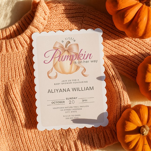Invitación Pequeña calabaza en el Baby Shower de la manera en (Subido por el creador)
