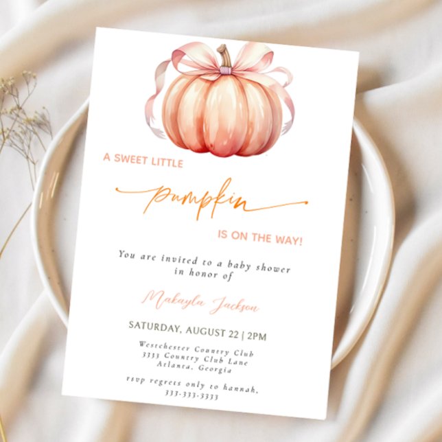 Invitación Pequeña calabaza en el Baby Shower de la manera en (Subido por el creador)