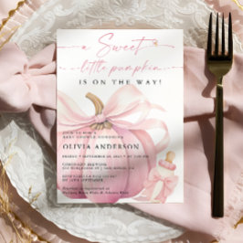 Invitación Pequeña calabaza en el Baby Shower de la manera en