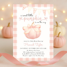 Invitación Pequeña calabaza en el Baby Shower de la manera en