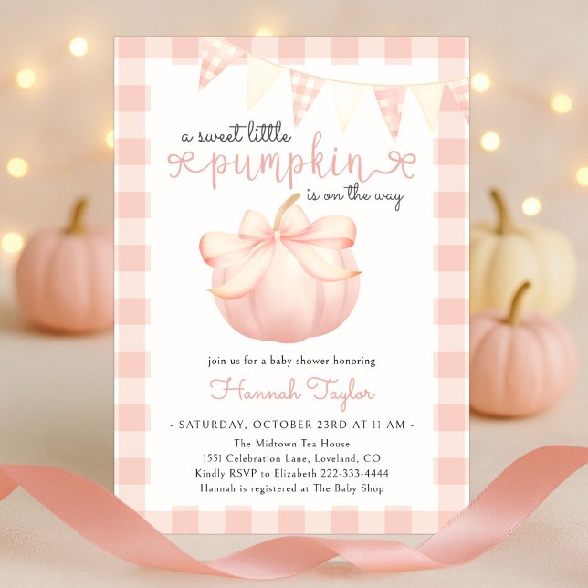 Invitación Pequeña calabaza en el Baby Shower de la manera en (Subido por el creador)