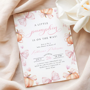 Invitación Pequeña calabaza en el Baby Shower de la manera en