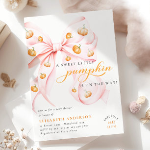 Invitación Pequeña calabaza en el Baby Shower de la manera en