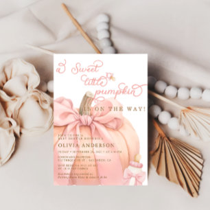 Invitación Pequeña calabaza en el Baby Shower de la manera en