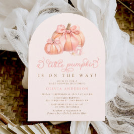 Invitación Pequeña calabaza en el Baby Shower de la manera en