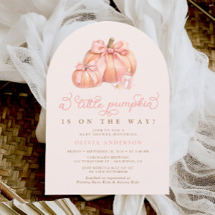 Invitación Pequeña calabaza en el Baby Shower de la manera en