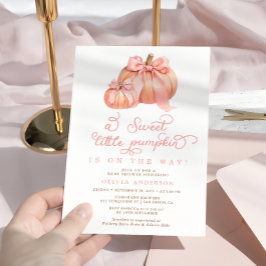 Invitación Pequeña calabaza en el camino a Baby Shower