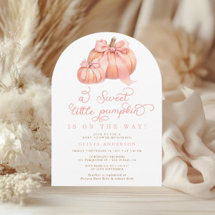 Invitación Pequeña calabaza en el camino a Baby Shower