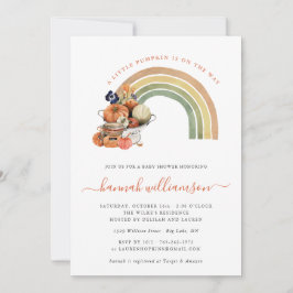Invitación Pequeña calabaza en el camino | Arcoiris otoñal