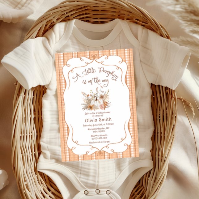 Invitación Pequeña Calabaza En El Camino Cae En Baby Shower (Subido por el creador)