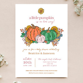 Invitación Pequeña calabaza en el camino Chica Baby Shower