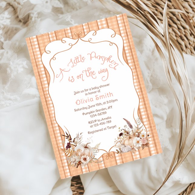 Invitación Pequeña Calabaza En El Camino De Baby Shower (Subido por el creador)