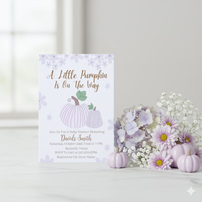 Invitación Pequeña Calabaza En El Camino De Baby Shower (Subido por el creador)