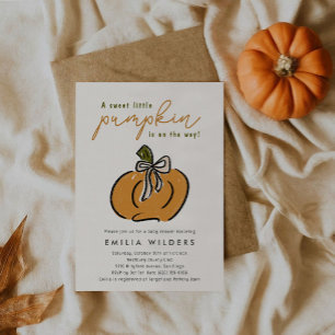 Invitación Pequeña Calabaza En El Camino De Baby Shower