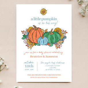 Invitación Pequeña calabaza en el camino del niño Baby Shower