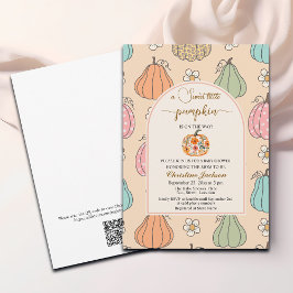 Invitación Pequeña calabaza en la forma de Baby Shower del có