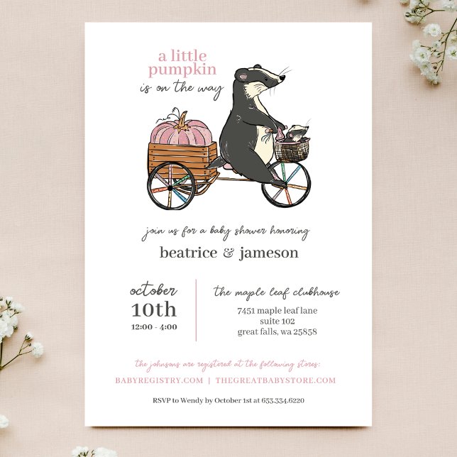 Invitación Pequeña calabaza en la forma en que las parejas Ch (Subido por el creador)