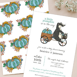 Invitación Pequeña calabaza en la forma en que las parejas us