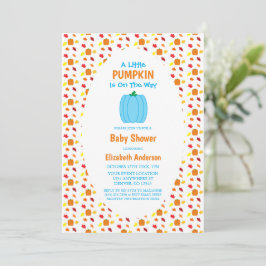 Invitación Pequeña Calabaza en otoño deja Baby Shower