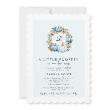 Pequeña calabaza en su camino Boy Baby Shower