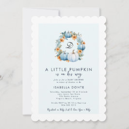 Invitación Pequeña calabaza en su camino Boy Baby Shower