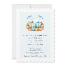 Pequeña calabaza en su camino Boy Baby Shower