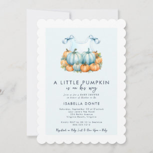 Invitación Pequeña calabaza en su camino Boy Baby Shower