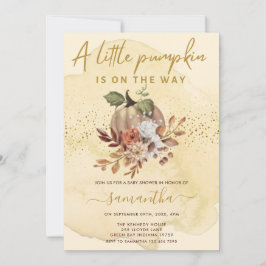 Invitación Pequeña Calabaza Está En Camino De Caer En Baby Sh