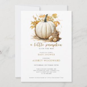 Invitación Pequeña Calabaza Está En Camino De Caer En Baby Sh
