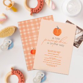 Invitación Pequeña calabaza Género Neutral Caída Baby Shower