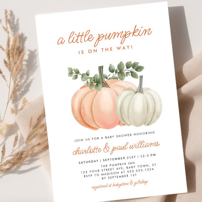 Invitación Pequeña calabaza Género Neutral Caída Baby Shower (Subido por el creador)