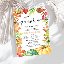 Invitación Pequeña calabaza Género Neutral Caída Baby Shower
