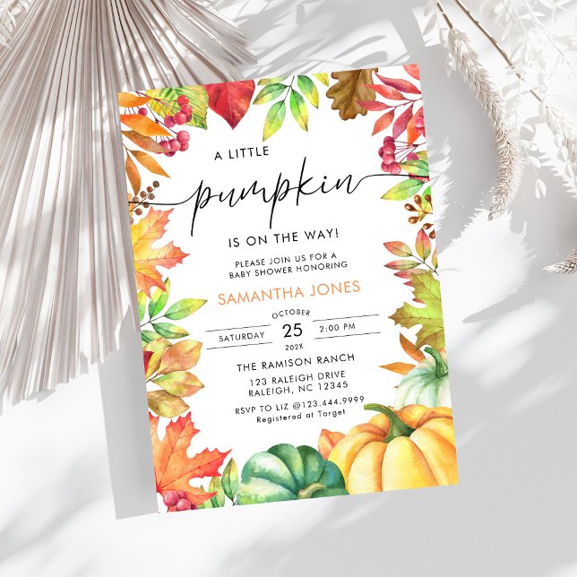 Invitación Pequeña calabaza Género Neutral Caída Baby Shower (Subido por el creador)
