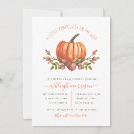 Invitación Pequeña calabaza Género Neutral Caída Baby Shower