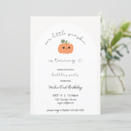Invitación Pequeña calabaza invitada de cumpleaños