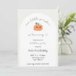 Invitación Pequeña calabaza invitada de cumpleaños
